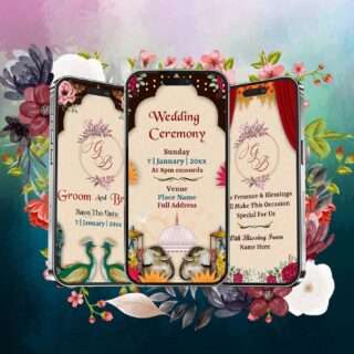 Royal Elephant Theme Indian Wedding Invitation Video card