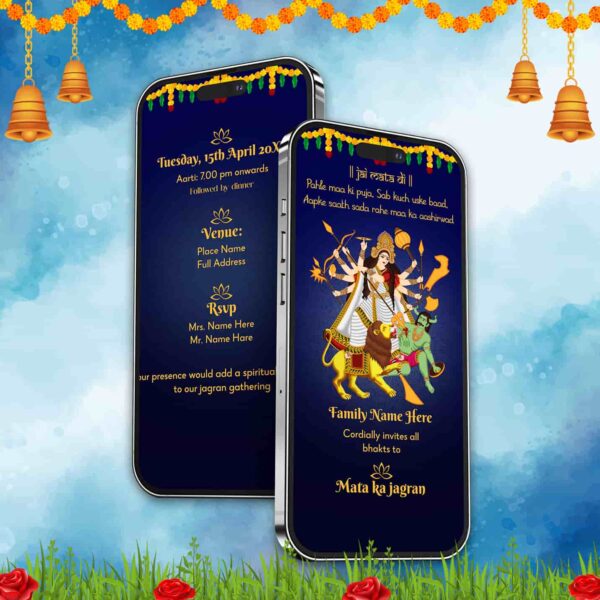 Mata ka Jagran Invitation Animated Video Card
