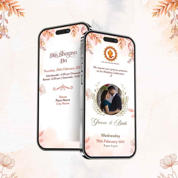 Trendy Latest Floral Theme Animated Wedding Invitation Video | AMI-31 1 Latest Floral Theme Animated Wedding Invitation Video