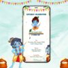krishna theme birthday invitation card