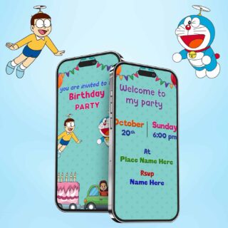 Doraemon Birthday Invitation card