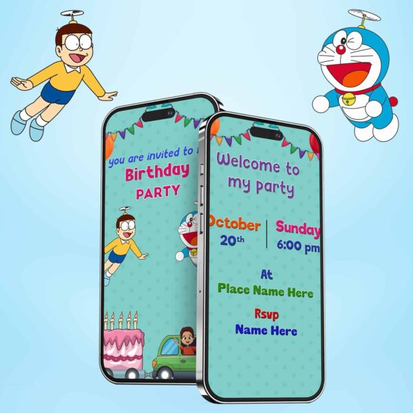Doraemon Birthday Invitation card