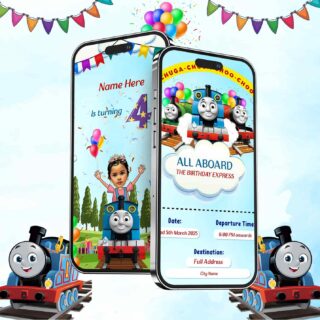 thomas train birthday invitation Card