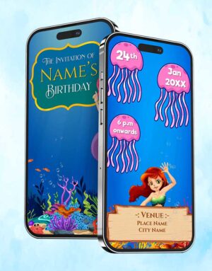 little mermaid birthday invitation online