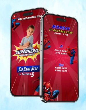 spiderman digital birthday invitation
