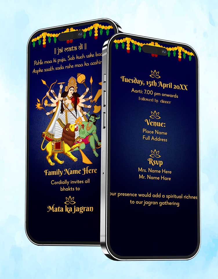 jagran invitation card blue theme