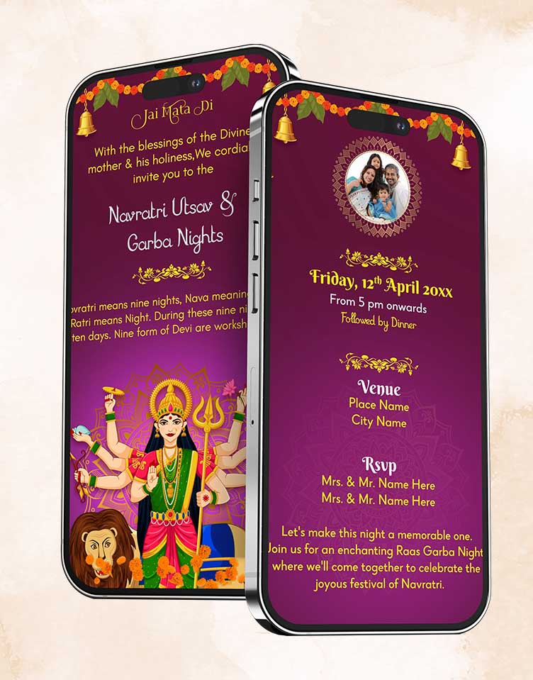 navratri utsav digital invitation card