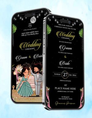 night theme digital wedding card