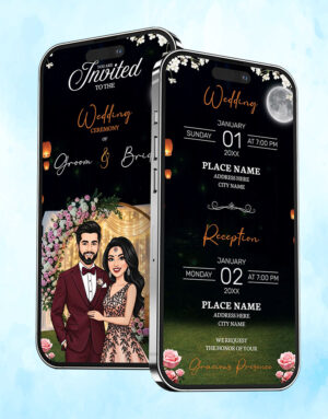 Dark Theme Digital Wedding Card