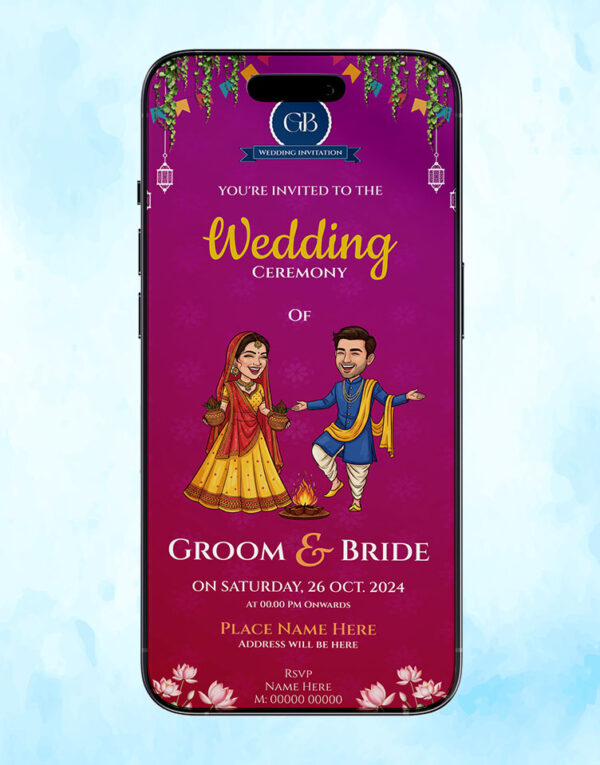 Hindu Digital Shaadi E-Card for WhatsApp