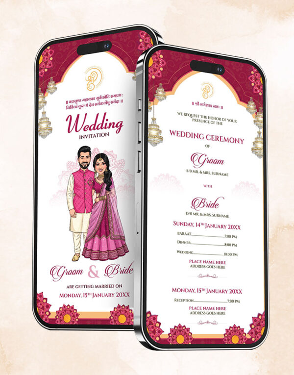 Modern Traditional Hindu Wedding Invitation