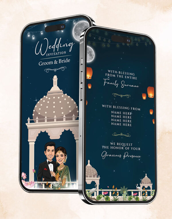 Royal Night Theme Wedding Invitation Card