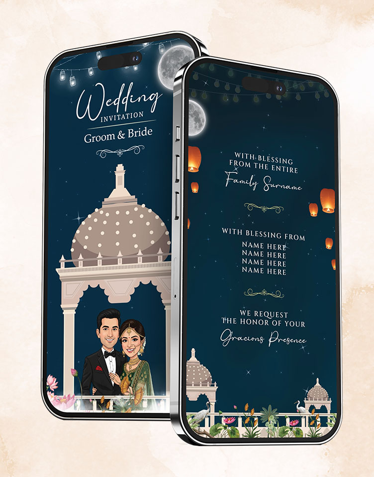 Royal Night Theme Wedding Invitation Card