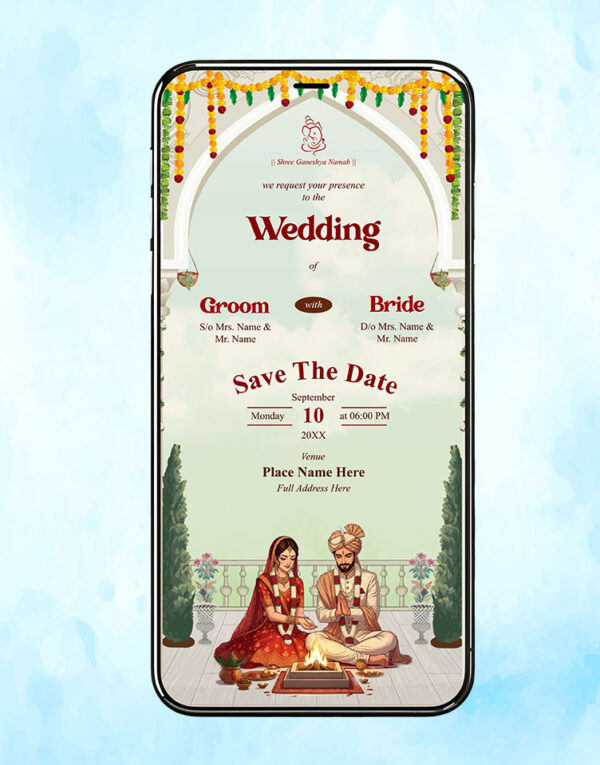 indian wedding save the date card online