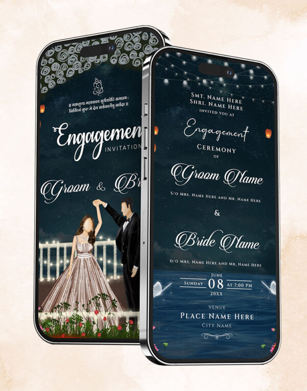 Digital Ring Ceremony Invitation Card