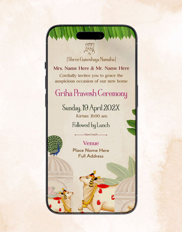 Indian Housewarming Invitation Card