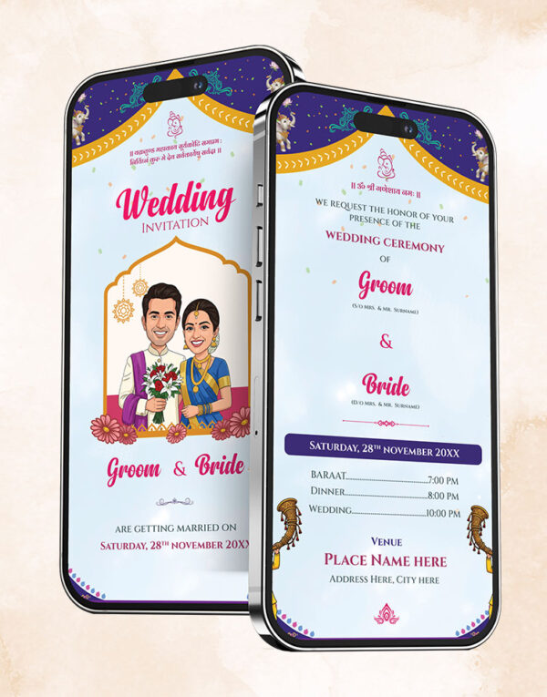 Modern Hindu Wedding Invite
