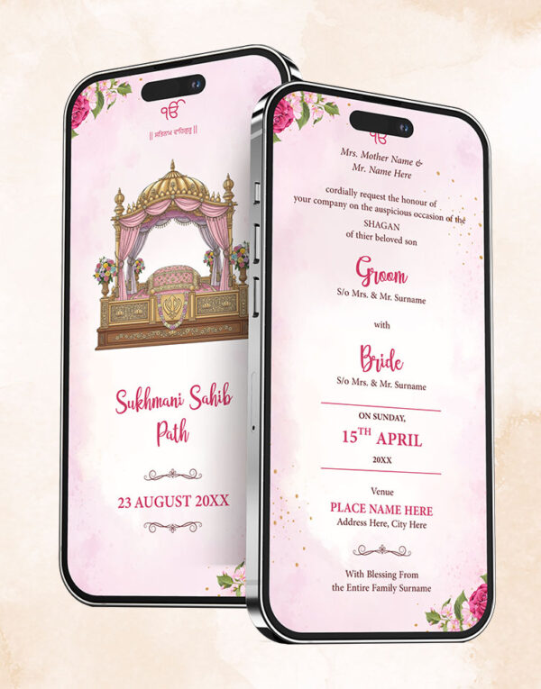 Digital Shagun Ceremony Invitation Punjabi