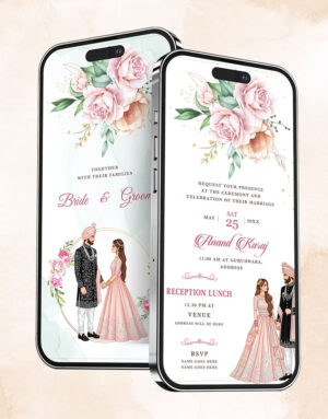 Punjabi Caricature Wedding Invitation