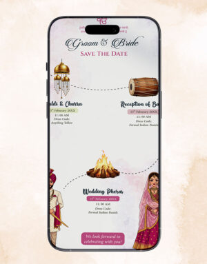 Punjabi Wedding Itinerary Digital Card