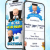 Boss Baby Theme Birthday Invitation Card