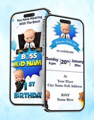 Boss Baby Theme Birthday Invitation Card