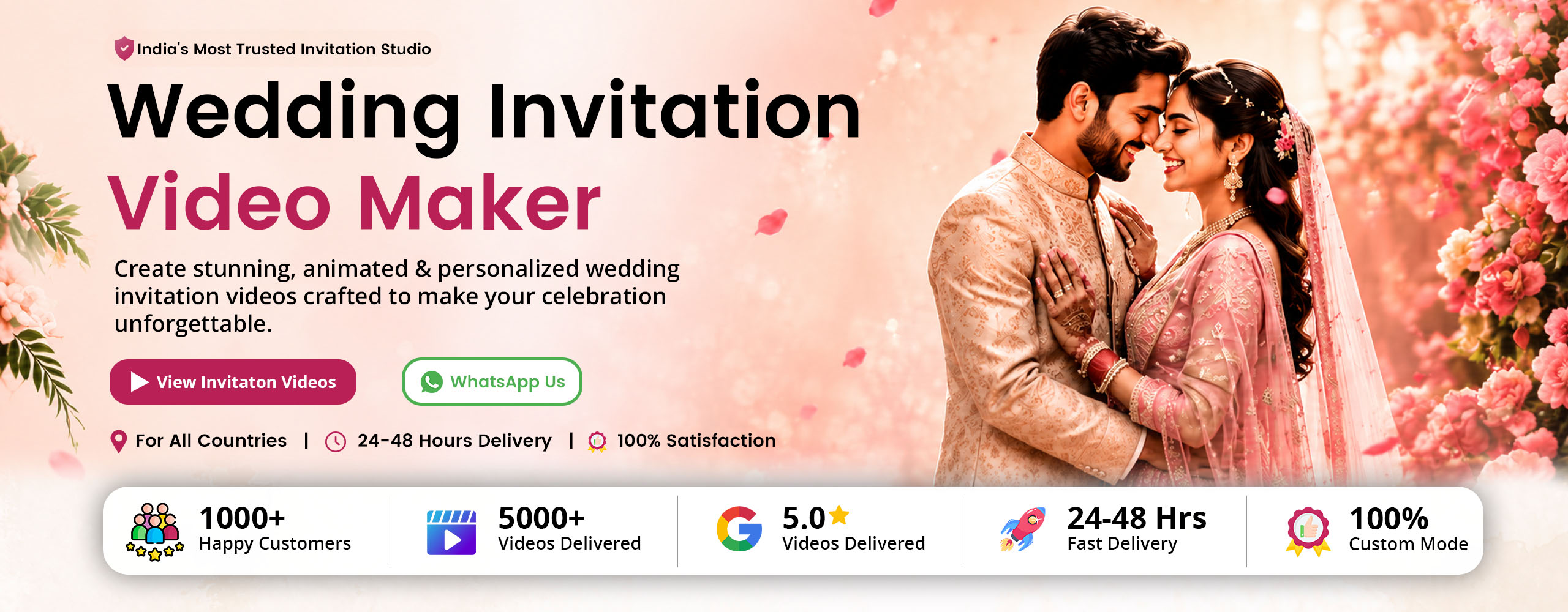 Animated wedding invitation video maker for digital wedding cards