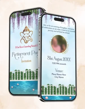Retirement Invitation Video for WhatsApp by Animation Invite