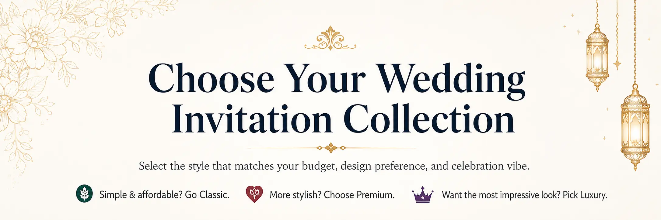 Customized Wedding Invitation Video collections in Classic Premium and Luxury styles